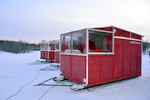 Mobil Cabins auf dem Lake Inari