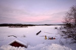 Snow Mobile auf dem Lake Inari