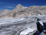 Dangerous places on the glacier at 3000m